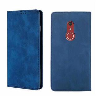 For Fujitsu Arrow Be4 Plus F-41B Skin Feel Magnetic Horizontal Flip Leather Phone Case(Blue)