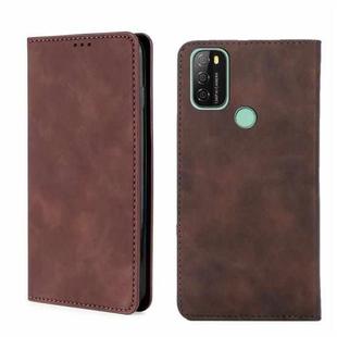 For Blackview A70 Skin Feel Magnetic Horizontal Flip Leather Phone Case(Dark Brown)