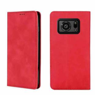 For Sharp Aquos R6 Skin Feel Magnetic Horizontal Flip Leather Phone Case(Red)