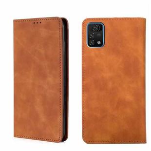 For UMIDIGI A11 Pro Max Skin Feel Magnetic Horizontal Flip Leather Phone Case(Light Brown)