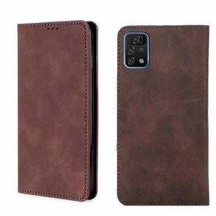 For UMIDIGI A11 Pro Max Skin Feel Magnetic Horizontal Flip Leather Phone Case(Dark Brown)