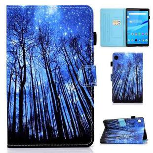 For Lenovo Tab M10 3rd Gen Colored Drawing Stitching Smart Leather Tablet Case(Forest)