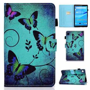 For Lenovo Tab M10 Plus 10.6 3rd Gen 2022 Colored Drawing Stitching Smart Leather Tablet Case(Green Butterflies)