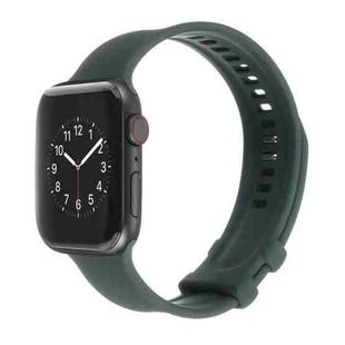 Square Buckle Silicone Watch Band For Apple Watch Series 8&7 41mm / SE 2&6&SE&5&4 40mm / 3&2&1 38mm(Dark Green)
