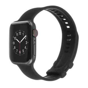 Square Buckle Silicone Watch Band For Apple Watch Series 8&7 41mm / SE 2&6&SE&5&4 40mm / 3&2&1 38mm(Black)