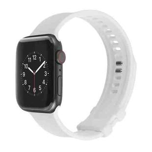 Square Buckle Silicone Watch Band For Apple Watch Ultra 49mm / Series 8&7 45mm / SE 2&6&SE&5&4 44mm / 3&2&1 42mm(White)