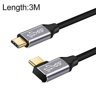 3m 10Gbps USB-C / Type-C Male Straight to Male Elbow Charging Data Transmission Cable