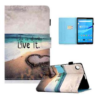 For Lenovo Tab M10 3rd Gen Colored Drawing Stitching Smart Leather Tablet Case(Love)