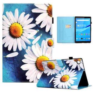 For Lenovo Tab M10 3rd Gen Colored Drawing Stitching Smart Leather Tablet Case(Sunflower)