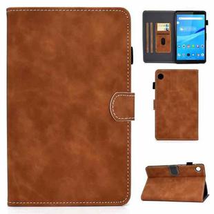 For Lenovo Tab M10 3rd Gen Stitching Cowhide Texture Smart Leather Tablet Case(Brown)