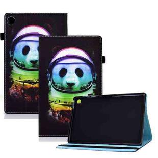 For Lenovo Tab M10 3rd Gen Colored Drawing Elastic Band Smart Leather Tablet Case(Space Bear)