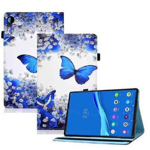 For Lenovo Tab M10 Plus 10.6 3rd Gen 2022 Colored Drawing Elastic Band Smart Leather Tablet Case(Flower Butterfly)