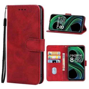 For OPPO Realme 8 5G Leather Phone Case(Red)