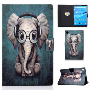 For Lenovo Tab M10 3rd Gen Colored Drawing Smart Leather Tablet Case(Elephant)