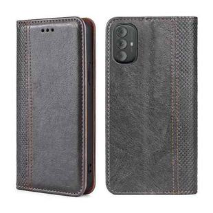 For Motorola Moto G Power 2022 Grid Texture Magnetic Flip Leather Phone Case(Grey)