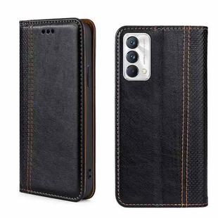 For OPPO Realme GT Master/Q3 Pro Carnival Grid Texture Magnetic Flip Leather Phone Case(Black)