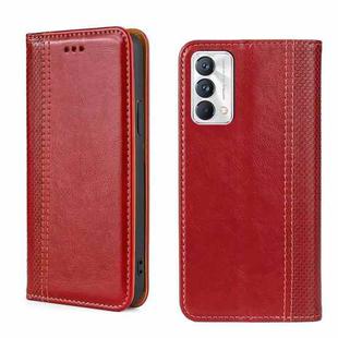 For OPPO Realme GT Master/Q3 Pro Carnival Grid Texture Magnetic Flip Leather Phone Case(Red)