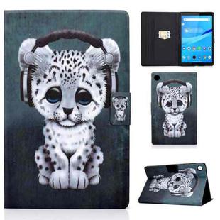 For Lenovo Tab M10 3rd Gen Colored Drawing Smart Leather Tablet Case(Music Leopard)