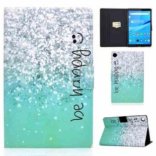 For Lenovo Tab M10 3rd Gen Colored Drawing Smart Leather Tablet Case(Green Quicksand)