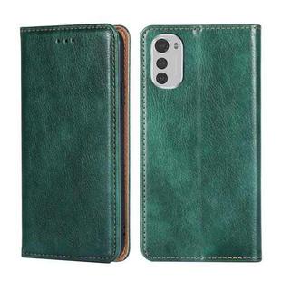 For Motorola Moto E32 4G Gloss Oil Solid Color Magnetic Leather Phone Case(Green)