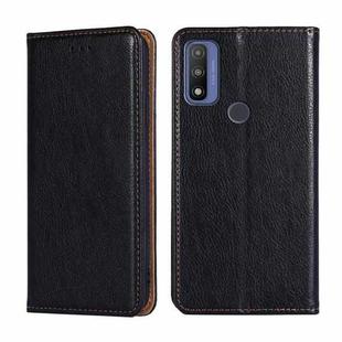 For Motorola G Pure Gloss Oil Solid Color Magnetic Leather Phone Case(Black)