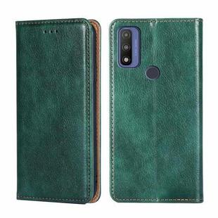 For Motorola G Pure Gloss Oil Solid Color Magnetic Leather Phone Case(Green)