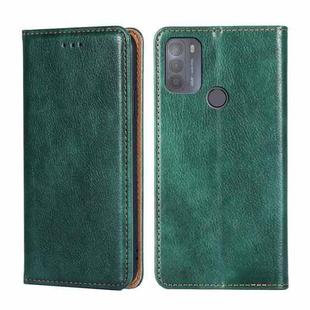 For Motorola Moto G50 Gloss Oil Solid Color Magnetic Leather Phone Case(Green)