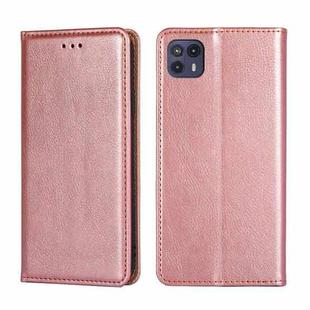 For Motorola Moto G50 5G Gloss Oil Solid Color Magnetic Leather Phone Case(Rose Gold)