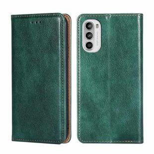For Motorola Moto G52 4G / G82 5G Gloss Oil Solid Color Magnetic Leather Phone Case(Green)