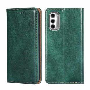 For Motorola Moto G52j 5G Gloss Oil Solid Color Magnetic Leather Phone Case(Green)