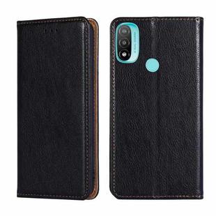 For Motorola Moto E20 Gloss Oil Solid Color Magnetic Leather Phone Case(Black)