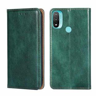 For Motorola Moto E20 Gloss Oil Solid Color Magnetic Leather Phone Case(Green)