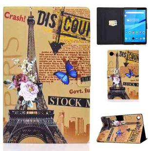 For Lenovo Tab M10 3rd Gen Colored Drawing Smart Leather Tablet Case(Iron Tower)