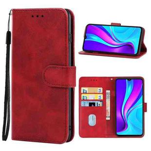 For Xiaomi Redmi 9 India Leather Phone Case(Red)