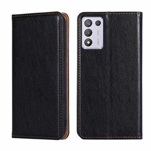 For PPO K9s / Realme Q3s Gloss Oil Solid Color Magnetic Leather Phone Case(Black)