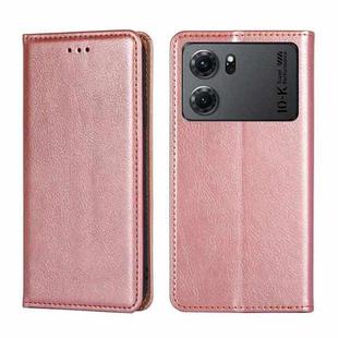 For OPPO K10 5G Gloss Oil Solid Color Magnetic Leather Phone Case(Rose Gold)