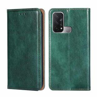 For OPPO Reno5 A Gloss Oil Solid Color Magnetic Leather Phone Case(Green)