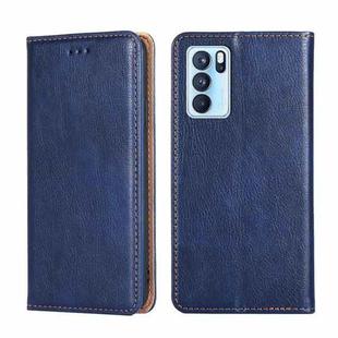 For OPPO Reno6 Pro 5G Gloss Oil Solid Color Magnetic Leather Phone Case(Blue)