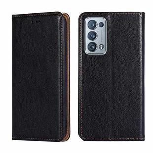 For OPPO Reno6 Pro Plus 5G Gloss Oil Solid Color Magnetic Leather Phone Case(Black)