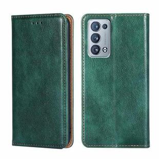 For OPPO Reno6 Pro Plus 5G Gloss Oil Solid Color Magnetic Leather Phone Case(Green)