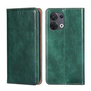 For OPPO Reno8 5G Gloss Oil Solid Color Magnetic Leather Phone Case(Green)