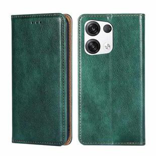 For OPPO Reno8 Pro Plus 5G Gloss Oil Solid Color Magnetic Leather Phone Case(Green)