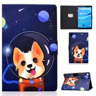 For Lenovo Tab M10 3rd Gen Colored Drawing Smart Leather Tablet Case(Space Dog)