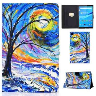 For Lenovo Tab M10 Plus 10.6 3rd Gen 2022 Colored Drawing Smart Leather Tablet Case(Watercolor Tree)