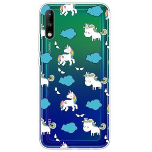 For Huawei Enjoy 10 Lucency Painted TPU Protective Case(Clouds Horse)
