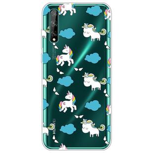 For Huawei Enjoy 10s Lucency Painted TPU Protective Case(Clouds Horse)