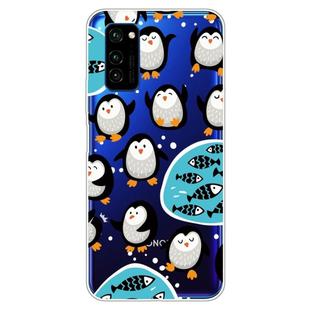 For Huawei Honor V30 Lucency Painted TPU Protective Case(Penguins)