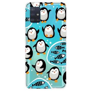 For Galaxy A71 Lucency Painted TPU Protective Case(Penguins)
