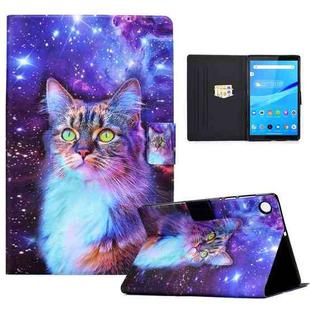 For Lenovo Tab M10 3rd Gen Colored Drawing Smart Leather Tablet Case(Starry Sky Cat)