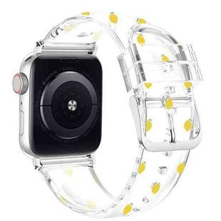Square Buckle Transparent Watch Band For Apple Watch Ultra 49mm / Series 8&7 45mm / SE 2&6&SE&5&4 44mm / 3&2&1 42mm(Lemon)